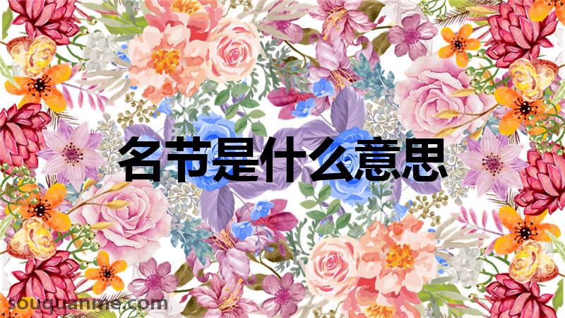 名节是什么意思 名节的读音拼音 名节的词语解释